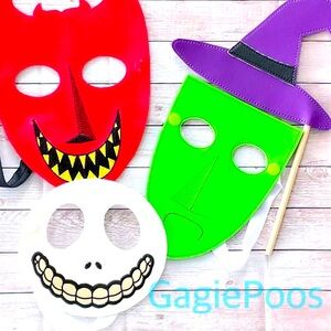 Nightmare Halloween Mask Set Vinyl Mask for Pretend Play Costume Cosplay. Sz S